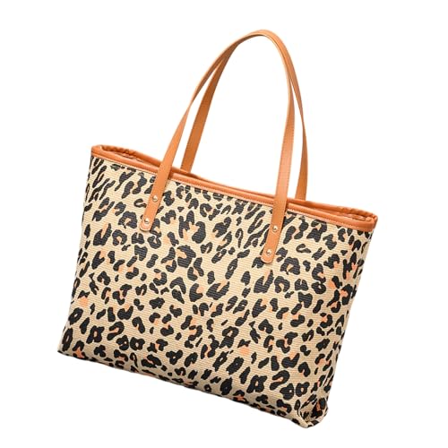 ZHENNB Stilvolle Leoparden Print Umhängetaschen Für Frauen Geräumige Handtasche Strand Reise Wehrtasche Urlaub Tasche Unterarm Geldbörse Stilvoller Leopardenmuster Arbeitsbeutel von ZHENNB