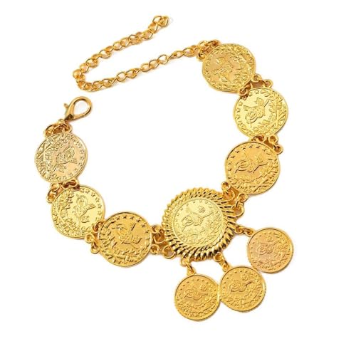 ZHENNB Stylische Münzform Knöchelkette Verstellbares Knöchelarmband Stilvoller Fußschmuck Alltag Kleidung Fachlatte Geeignet Für Verstellbare Legierungen Legier von ZHENNB