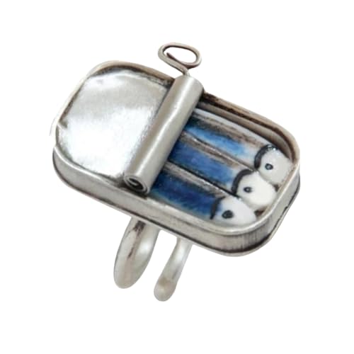 ZHENNB Verspielte Sardine Können Ringe Designs Für Diejenigen Aussehen Die Kreative Modeaccessoires Und Herausragende Elegante Styles Legierungsschmuck Lieben von ZHENNB