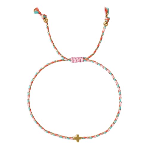 ZHENNB Verstellbare Böhmische Stile Robustes Baumwollseilarmband Mit Kreuzen Designs Modedekoration Für Männer Und Frauen Armband von ZHENNB