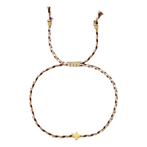 ZHENNB Verstellbare Böhmische Stile Robustes Baumwollseilarmband Mit Kreuzen Designs Modedekoration Für Männer Und Frauen Armband von ZHENNB