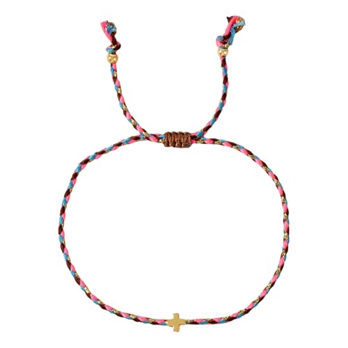 ZHENNB Verstellbare Böhmische Stile Robustes Baumwollseilarmband Mit Kreuzen Designs Modedekoration Für Männer Und Frauen Armband von ZHENNB