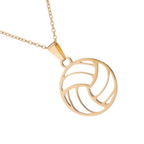 ZHENNB Volleyball Inspirierter Edelstahl Halskette Minimalist Colarbone Schmuck Stilvolle Neckkette Perfektes Sportgeschenk Vielseitiger Volleyball Schmuck Für Tägliche Verschleiß von ZHENNB