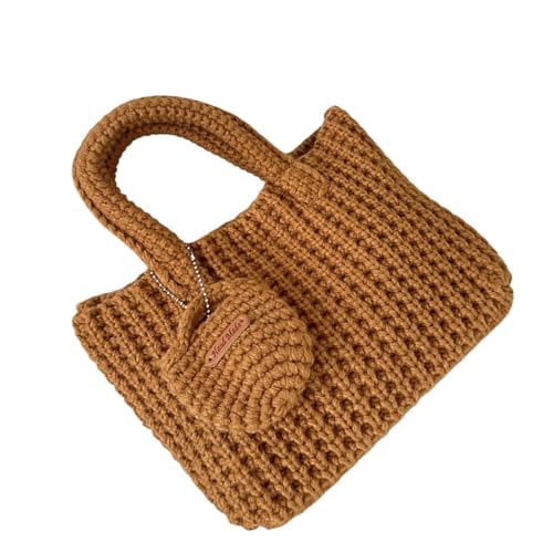 ZHENNB Weiches Garn Handgefertigtes Häkeln Geldbörse Praktische Gestrickte Handtasche Stylish Top Geldbeutel Für Die Verleihung Von Mode Für Jedes Outfit Modische Frauenbeutel von ZHENNB
