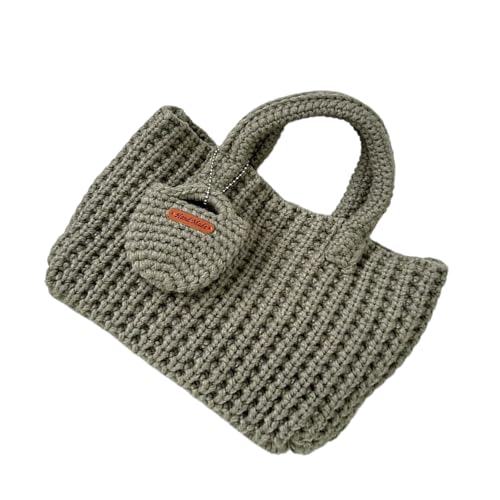 ZHENNB Weiches Garn Handgefertigtes Häkeln Geldbörse Praktische Gestrickte Handtasche Stylish Top Geldbeutel Für Die Verleihung Von Mode Für Jedes Outfit Modische Frauenbeutel von ZHENNB