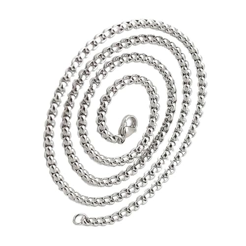 ZHENNB Zeitgenössische Herren Halskette Hip Hop Square Pearls Kette Schmuck Leichtes Edelstahlzubehör Für Punk Outfits Leichtes Edelstahl Hip Hop Kette von ZHENNB