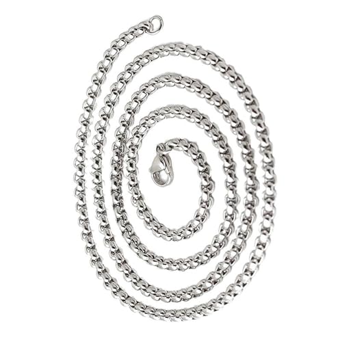 ZHENNB Zeitgenössische Herren Halskette Hip Hop Square Pearls Kette Schmuck Leichtes Edelstahlzubehör Für Punk Outfits Leichtes Edelstahl Hip Hop Kette von ZHENNB