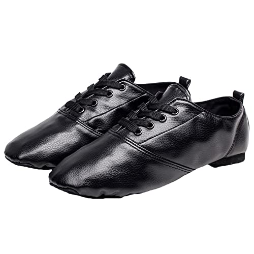 Jazz-Tanzschuhe PU-Leder Ballett Yoga Moderne Tanzschuhe Geteilte Sohle Atmungsaktiv Für Kinder Erwachsene Frauen,Schwarz,44 EU von ZHENSI