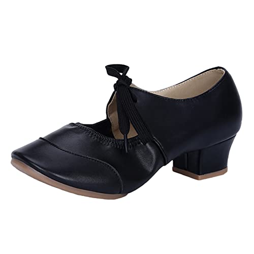 Lateinische Tanzschuhe Für Damen Mit Geteilter Sohle Für Moderne Tanzschuhe Mit Niedrigem Absatz Zum Schnüren Für Standardvorstellungen,Schwarz,40 EU Lateinische Tanzschuhe Für Damen Mit Geteilter Sohle Für Moderne Tanzschuhe Mit Niedrigem Absatz Zum Schnüren Für Standardvorstellungen,Schwarz,40 EU von ZHENSI