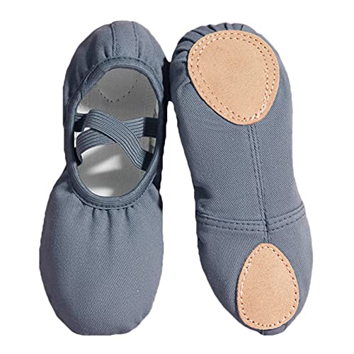 ZHENSI Ballettschuhe Für Mädchen, Canvas-Tanzpantoffeln Wildleder Geteilte Sohle Gymnastik-Yoga-Schuhe,Blau,40 EU von ZHENSI