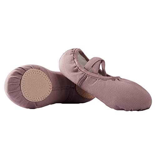 ZHENSI Ballettschuhe Für Mädchen, Canvas-Tanzpantoffeln Wildleder Geteilte Sohle Gymnastik-Yoga-Schuhe,Lila,36 EU von ZHENSI