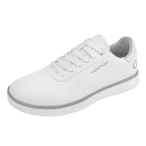 ZHENSI Damen Golfschuhe, wasserdichte Golfschuhe Ohne Spikes rutschfeste Leichte Freizeit-Sneaker,Weiß,41 EU von ZHENSI