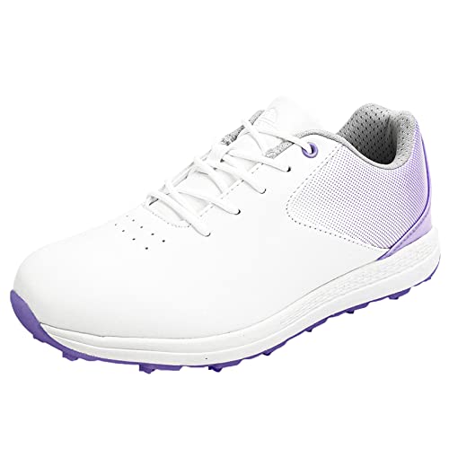 ZHENSI Damen-Golfschuhe Ohne Spikes Modischer Sneaker Wasserdicht rutschfest Leicht,Lila,39 EU von ZHENSI