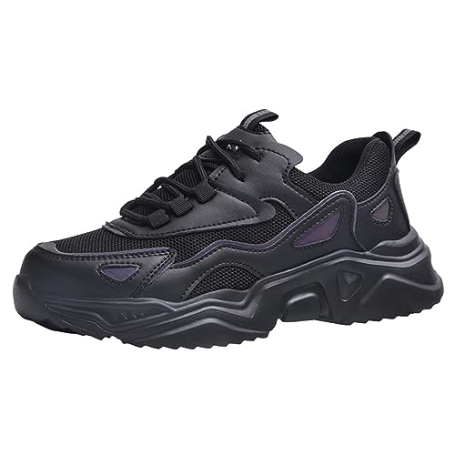 ZHENSI Damen-Sicherheitsschuhe Klobige Turnschuhe Mit Stahlkappe Leichte Atmungsaktive Industrie-Arbeitsschuhe Mit Weichem Boden,Lila,34 EU von ZHENSI