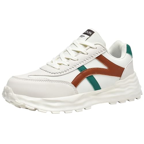 ZHENSI Damen-Sicherheitsschuhe Stahlkappe Arbeits-Chunky-Turnschuhe Modische Industrieschuhe,Beige,37 EU von ZHENSI