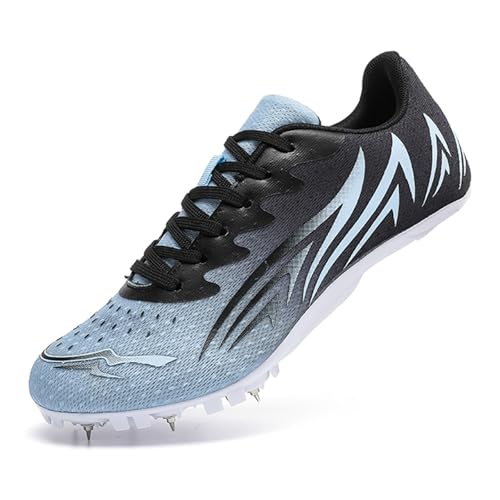 ZHENSI Damen Spikes Leichtathletikschuhe Kinder Rennlaufschuhe Leichte Sprint Springsportschuhe,Schwarz,39 EU von ZHENSI