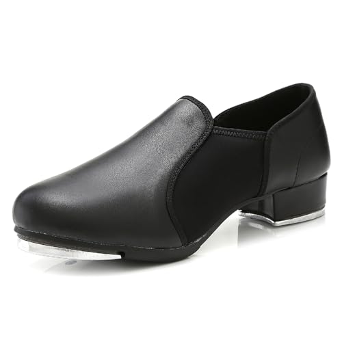 ZHENSI Damen Steppschuhe Slip-On Jazz Tanzschuhe Gesellschaftstanzschuhe,Schwarz,41 EU von ZHENSI