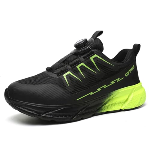 ZHENSI Damenschuhe Mit Stahlkappe Arbeitssicherheitsschuhe Leichte Bequeme Widerstandsfähige Arbeitsschuhe Für Den BAU,Grün,34 EU von ZHENSI