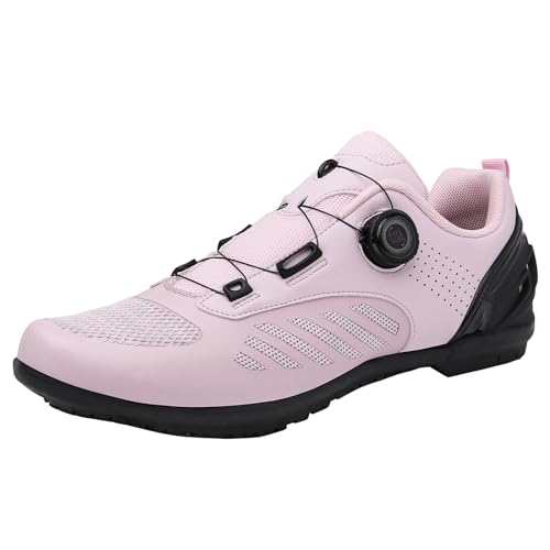 ZHENSI Fahrradschuhe Für Damen No Lock Rennrad Mountainbike-Schuhe Drehknopf rutschfest Leicht,Rosa,39 EU von ZHENSI