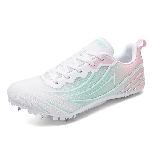 ZHENSI Frauen Track Spikes Schuhe Racing Laufschuhe Für Sprint Springen Leichtathletik,Rosa,41 EU von ZHENSI