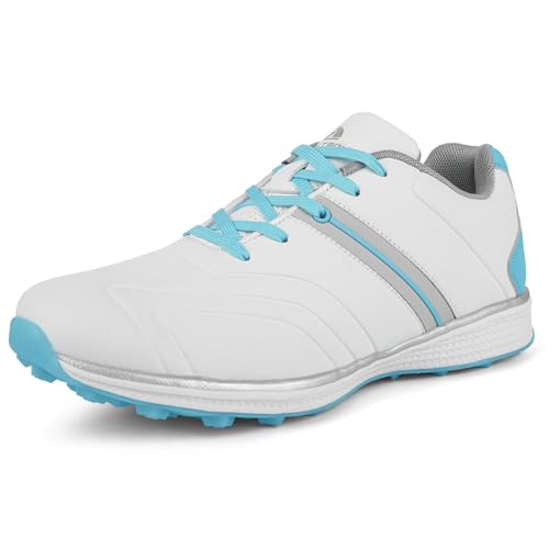 ZHENSI Golfschuhe Damen Ohne Spikes Wasserdicht Leicht Lässig rutschfest Sport-Trainingsschuhe Wanderschuhe,Blau,39 EU von ZHENSI