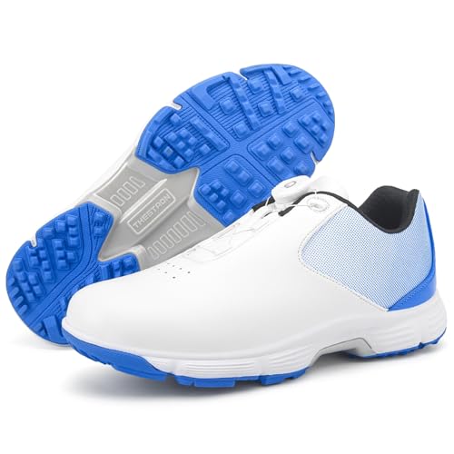 ZHENSI Herren Golfschuhe Spikeless Leder Sneakers Wasserdicht rutschfest Für Outdoor-Sport,Blau,40 EU ZHENSI Herren Golfschuhe Spikeless Leder Sneakers Wasserdicht rutschfest Für Outdoor-Sport,Blau,40 EU von ZHENSI