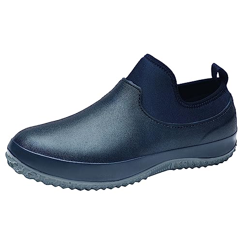 ZHENSI Herren-Regenschuhe Slip-On-Kochschuhe Eva Wasserdicht rutschfest Ölbeständig Für Restaurant Küche Arbeitsschuhe,Blau,47 EU von ZHENSI