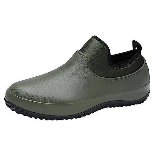 ZHENSI Herren-Regenschuhe Slip-On-Kochschuhe Eva Wasserdicht rutschfest Ölbeständig Für Restaurant Küche Arbeitsschuhe,Grün,39 EU von ZHENSI