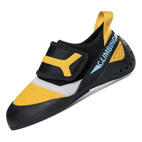 ZHENSI Kletterschuhe Anfänger Boulderschuhe Für Männer Frauen Und Kinder rutschfeste Trainingsschuhe Zum Klettern,Gelb,39 EU von ZHENSI