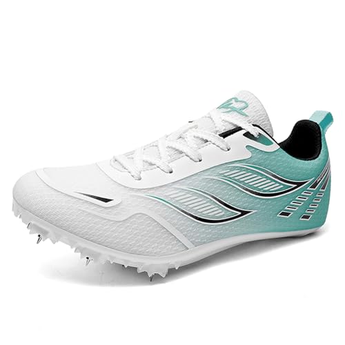 ZHENSI Leichtathletik Schuhe Männer Frauen Kinder Spikes Racing Laufschuhe Für Sprint,Grün,40 EU von ZHENSI