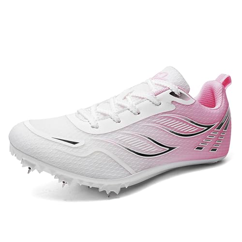 ZHENSI Leichtathletik Schuhe Männer Frauen Kinder Spikes Racing Laufschuhe Für Sprint,Rosa,38 EU von ZHENSI