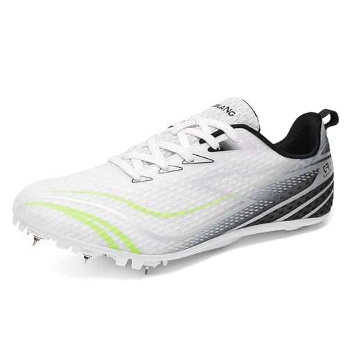 ZHENSI Leichtathletikschuhe Für Männer Und Frauen Mit 8 Spikes Professionelle Sprint- Sprung- Und Lauf-Renn-Sneakers,Schwarz,44 EU von ZHENSI