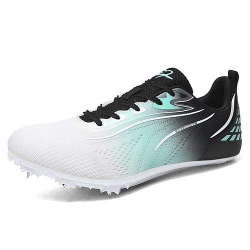 ZHENSI Leichtathletikschuhe Herren Damen Kinder Spikes Sneakers Mesh Bequeme Spring- Und Rennlaufschuhe,Grün,37 EU von ZHENSI
