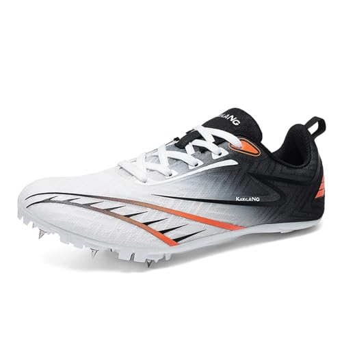ZHENSI Leichtathletikschuhe Herren Damen Sprint Running Racing Spikes Sneakers Leichte Professionelle Sprungschuhe,Schwarz,41 EU von ZHENSI