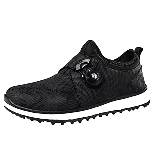 ZHENSI Modische Golfschuhe Für Damen Slip-On Cross Sneakers Spikeless Atmungsaktiv Leicht Unisex Bequem,Schwarz,38 EU von ZHENSI