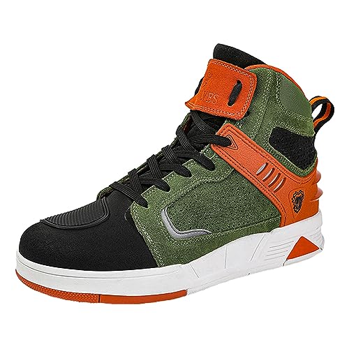 ZHENSI Motorradschuhe Herren Straßen-Motorradstiefel Seitlicher Reißverschluss Atmungsaktiv rutschfest Mit Knöchelstütze Modisches Motocross-Reiten,Grün,39 EU von ZHENSI