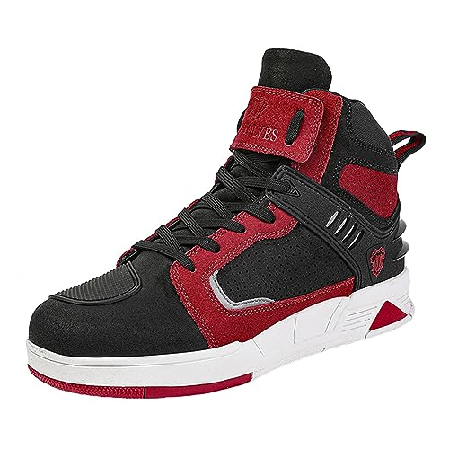 ZHENSI Motorradschuhe Herren Straßen-Motorradstiefel Seitlicher Reißverschluss Atmungsaktiv rutschfest Mit Knöchelstütze Modisches Motocross-Reiten,Rot,41 EU von ZHENSI