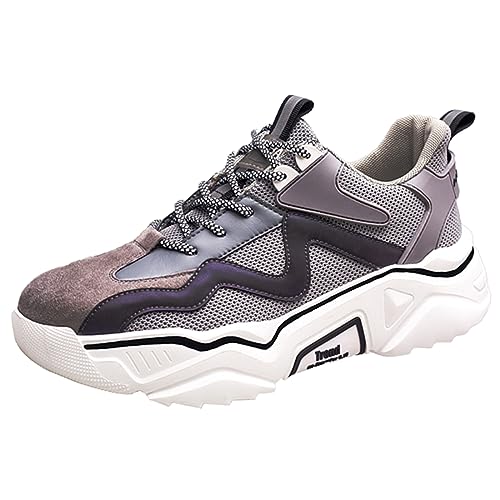 ZHENSI Sicherheitsschuhe Damen Stahlkappe Sneaker Reflektierend Plateau Industrie Bauschuhe Arbeitsschuhe,Grau,40 EU von ZHENSI