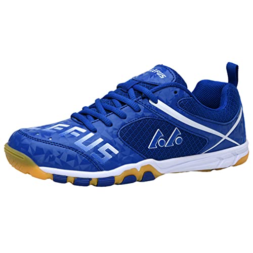 ZHENSI Tischtennisschuhe Herren Damen Indoor Court Schuhe Anti-Rutsch Leicht Atmungsaktiv Weicher Boden,Blau,39 EU von ZHENSI