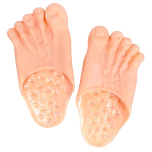 ZHER-LU Fußpantoffeln Erwachsene Rutschfeste Neuheit Hausschuhe - Gruselige Lustige Kostüm Requisiten Zehen-Hausschuhe für Halloween Familie Cosplay Kostüm Zubehör, Khaki, 12in*5in von ZHER-LU