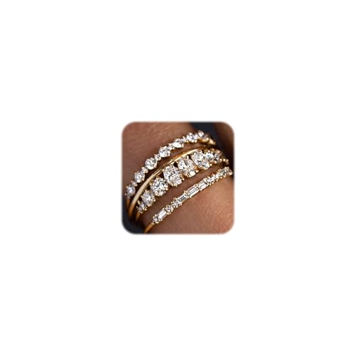 ZHESHY Ring Gold Set Frauen 14 Karat Vergoldete Goldene Ringe Goldring Stapelringe Zirkonia Fingerring Knöchelringe Daumenringe Wasserfest Statement Ring Gold Schmuck Für Damen Mädchen Größe 52-62 ZHESHY Ring Gold Set Frauen 14 Karat Vergoldete Goldene Ringe Goldring Stapelringe Zirkonia Fingerring Knöchelringe Daumenringe Wasserfest Statement Ring Gold Schmuck Für Damen Mädchen Größe 52-62 von ZHESHY