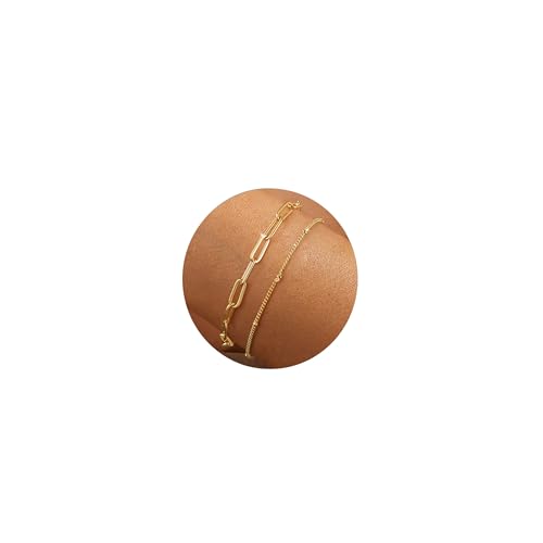 ZHESHY Armband Damen Gold Silber Ketten Armbänder Set 14k Vergoldet Charm Armkette Verstellbare Stapelbare Herz Knoten Büroklammer Perlenarmband Goldene Armbander Bracelet Schmuck Frau Frauen ZHESHY Armband Damen Gold Silber Ketten Armbänder Set 14k Vergoldet Charm Armkette Verstellbare Stapelbare Herz Knoten Büroklammer Perlenarmband Goldene Armbander Bracelet Schmuck Frau Frauen von ZHESHY