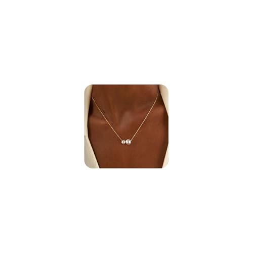 ZHESHY Kette Damen 14K Gold Vergoldet Kreuz Herz Anhänger Halskette Perlenkette Zirkonia Schmetterling Choker Goldkette Wasserfest Verstellbar Halsketten Schmuck Geschenke Für Frauen Sie Freundin von ZHESHY