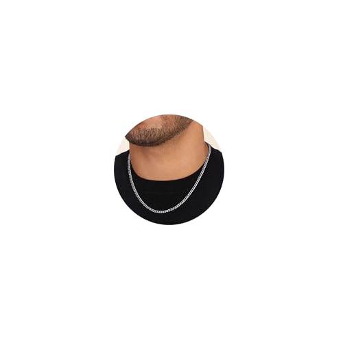 ZHESHY Halskette Herren Edelstahl Panzerkette Kette Silber Männer Kubanische Gliederkette Men's Necklace Schmuck Geschenk Herren Damen ZHESHY Halskette Herren Edelstahl Panzerkette Kette Silber Männer Kubanische Gliederkette Men's Necklace Schmuck Geschenk Herren Damen von ZHESHY