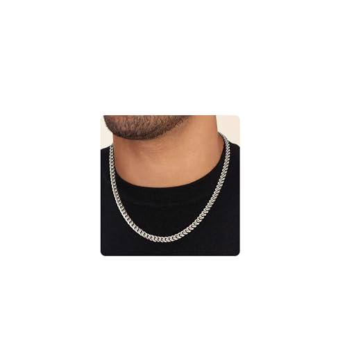 ZHESHY Halskette Herren Edelstahl Panzerkette Kette Silber Männer Kubanische Gliederkette Men's Necklace Schmuck Geschenk Herren Damen ZHESHY Halskette Herren Edelstahl Panzerkette Kette Silber Männer Kubanische Gliederkette Men's Necklace Schmuck Geschenk Herren Damen von ZHESHY