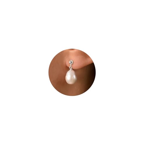 ZHESHY Ohrringe Perlen Silber 925 Stecker Damen 14K Vergoldete Gold Silber Weiß Perlenohrringe Ohrstecker Hängend Ohrringe Mit Perlen Modeschmuck Ohrringe Für Frauen Braut Partei Verlobungen Geschenk von ZHESHY