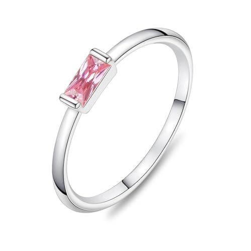 ZHESHY Ring Gold Silber für Damen Geburtsstein 14K Vergoldet Ringe mit Zirkonia goldene Stapelringe Daumenring Hypoallergene für Frauen Mädchen Geburtstag Personalisiertes Geschenk Größe 52-64 von ZHESHY