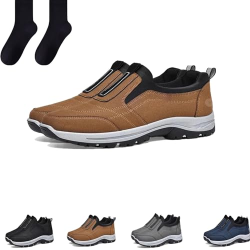 Daladder Walking Orthopedic Shoes, Daladder Orthopedic Shoes for Men, Comfortable and Breathable Waterproof Walking Shoes Men's Hiking Shoes (Brown,38) von ZHESNIL