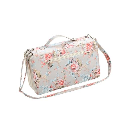 ZHGFXIN 120 Slots Ledermarker Hülle Mit Schultergurt Große Kapazität Mehrschichtige Markierhalter Tragenbeutel Für Pinselpinsel Elastischer Schlitzstifte Hülle von ZHGFXIN