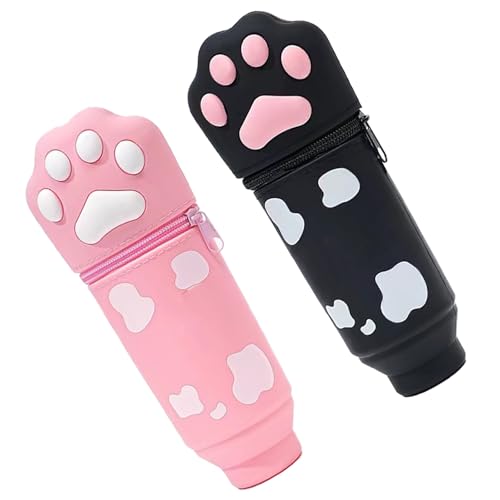 ZHGFXIN 2pcs Cartoon Pencil Case Teleskope Silikonpensthülle Reißverschlussbeutel Für Studenten Kid Girl School Verstellbarer Stiftbeutel von ZHGFXIN